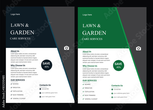 lawn and garden flyer design template landscaping services Tree and gardening service poster leaflet design. Lawn Care and Gardening Services Flyer Flyer design template for lawn and gardening service