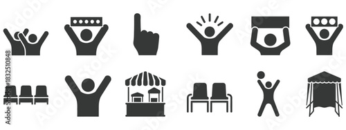 Esports Icons Grid Vector for Gaming and Digital UI