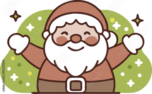 Jolly Santa Claus Character in Traditional Red Suit Holiday Design