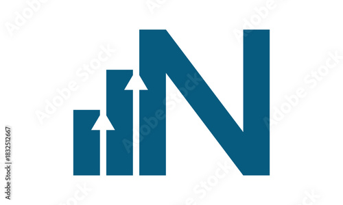Modern Letter N Finance Logo	
