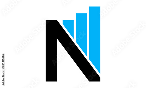 Modern Letter N Finance Logo	
