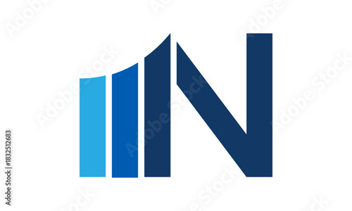 Modern Letter N Finance Logo	
