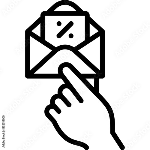 gift voucher icon illustration design with outline