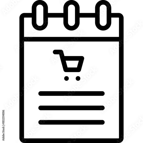 list shopping icon illustration design with outline