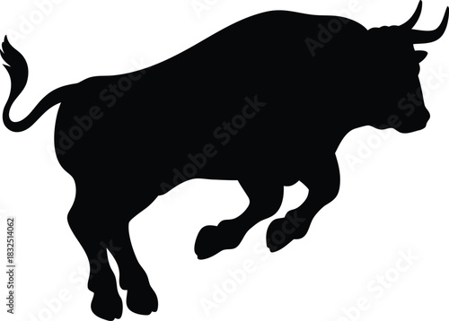 Bull Silhouette Icon | Strong Animal Ranch Graphic Symbol