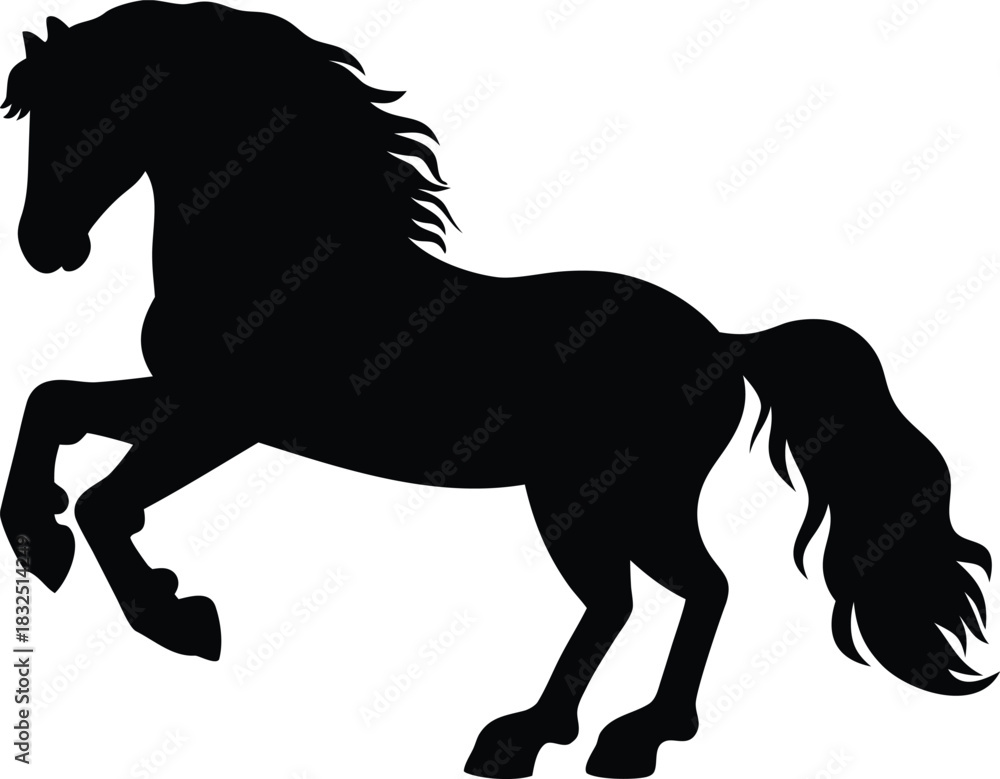 Obraz premium Horse Silhouette Icon | Running Animal Graphic Symbol