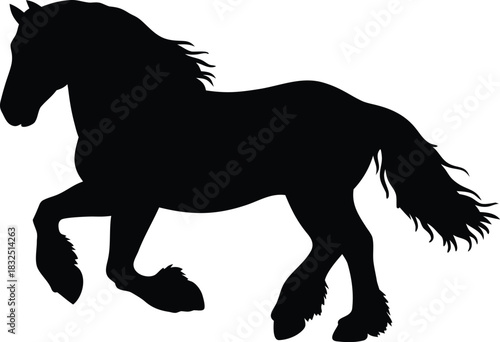 Horse Silhouette Icon | Running Animal Graphic Symbol