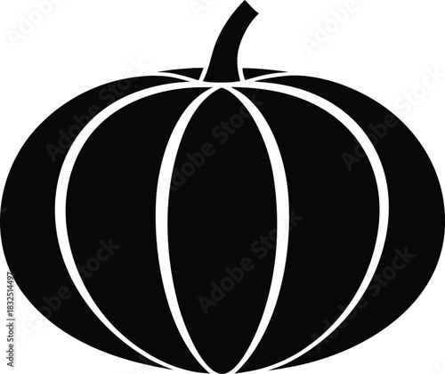 Pumpkin Silhouette Icon | Halloween Autumn Vegetable Graphic