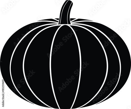 Pumpkin Silhouette Icon | Halloween Autumn Vegetable Graphic