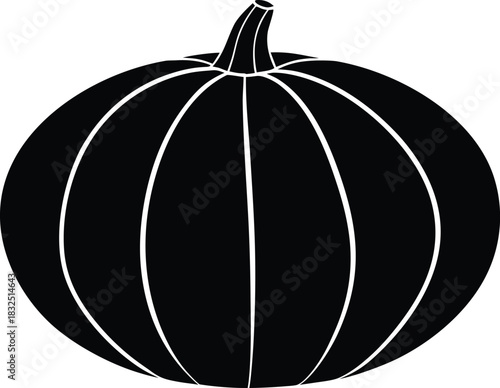 Pumpkin Silhouette Icon | Halloween Autumn Vegetable Graphic