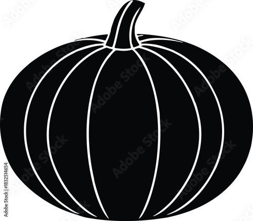 Pumpkin Silhouette Icon | Halloween Autumn Vegetable Graphic