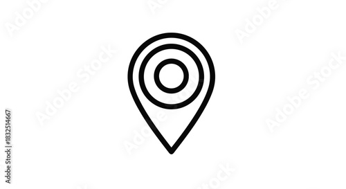 A graphic representation of a location pin with concentric circles inside indicating a pinpointed spot.