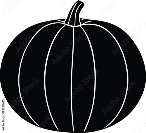 Pumpkin Silhouette Icon | Halloween Autumn Vegetable Graphic