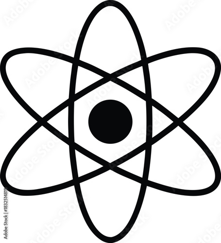 Atom Symbol Icon | Science Chemistry Physics Graphic