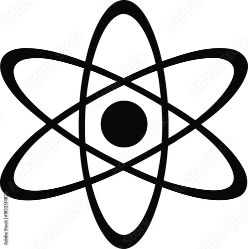 Atom Symbol Icon | Science Chemistry Physics Graphic
