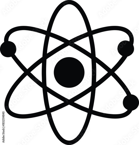 Atom Symbol Icon | Science Chemistry Physics Graphic