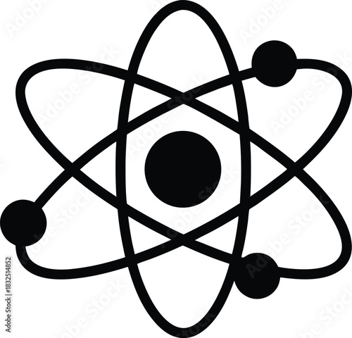 Atom Symbol Icon | Science Chemistry Physics Graphic