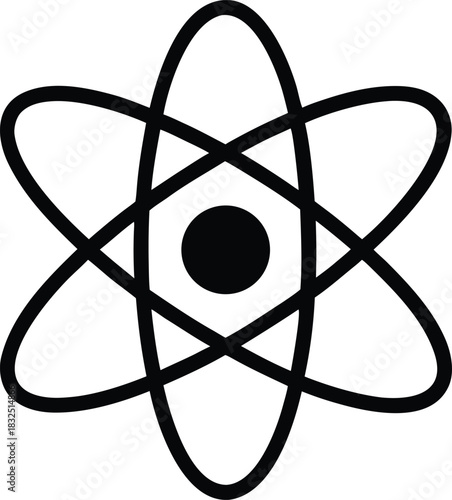 Atom Symbol Icon | Science Chemistry Physics Graphic