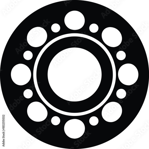 Ball Bearing Icon | Mechanical Engineering Industrial Part Symbol