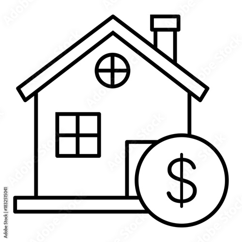 home price line icon with editable stroke