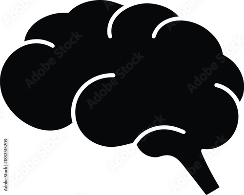 Brain Silhouette Icon | Human Mind Symbol