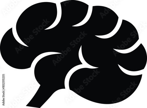 Brain Silhouette Icon | Human Mind Symbol
