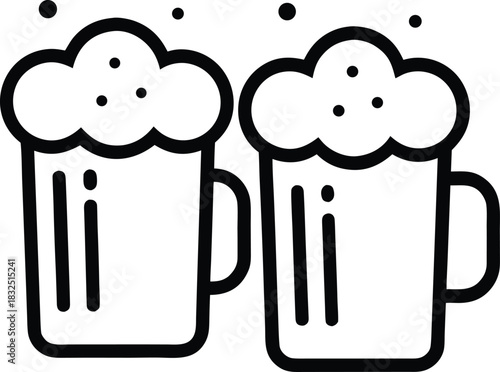 Beer Mug Icon | Cheers Drink Symbol Silhouette Vector Illustration