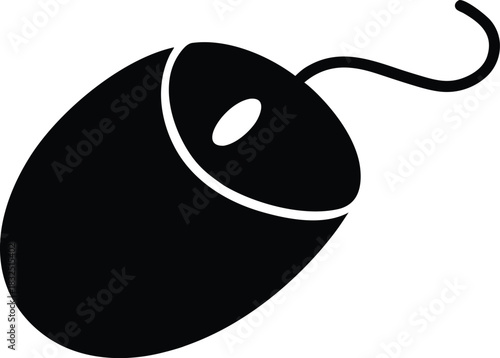 Computer Mouse Silhouette | Wired Mouse Icon