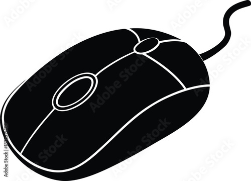 Computer Mouse Silhouette | Wired Mouse Icon