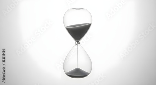 An hourglass with sand flowing through, symbolizing the passage of time and the ephemeral nature of moments
