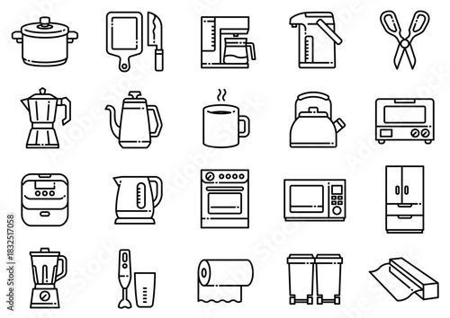 キッチン用品アイコン01　Kitchenware Icons