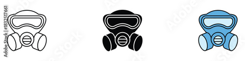 Gas Mask icon vector. health safety and environmental protection symbol. vector illustration.