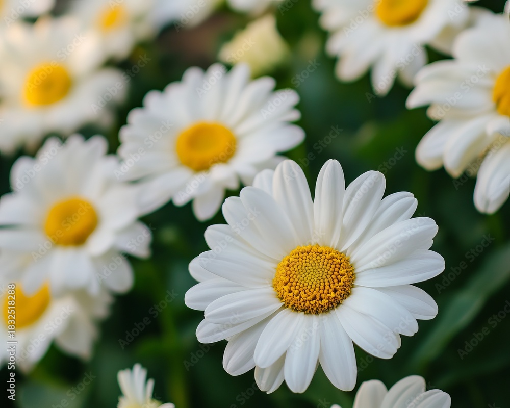 Obraz premium Close-up of white daisies in a cluster