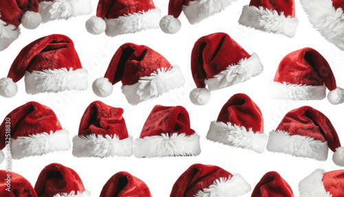 Wallpaper Mural Festive Array Seamless Pattern of Santa Hats for Seasonal Joy and Celebratory Cheer Torontodigital.ca