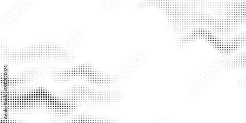 Set of halftone dots gradient pattern texture isolated on white background. Straight dotted spots using halftone circle dot raster texture. Vector blot half tone collection.