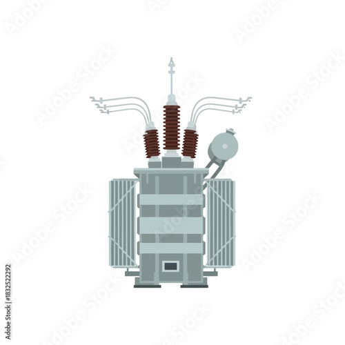 Power Up Your Projects: Industrial Transformer for Energy Solutions, Electrical Grids, & Sustainable Power Systems - Originally a scalable vector graphic