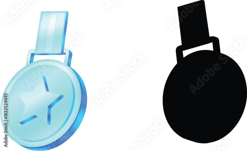 described features two medals, each with distinct characteristics, set against a clean white background that enhances their visibility