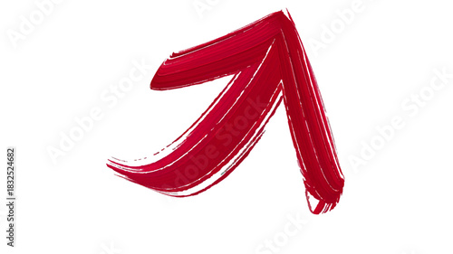  digitally created upward pointing red arrow with brush stroke or Growth and Motivation texture on a white background.