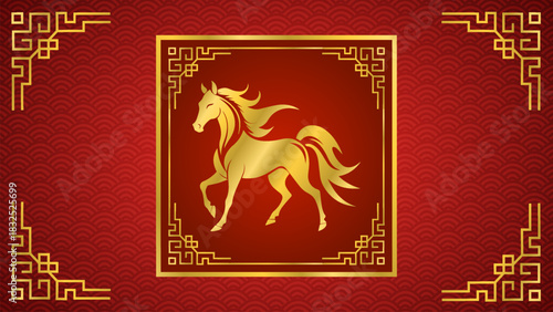 chinese new year background horse