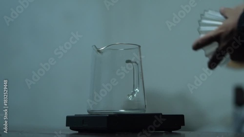 some one brewed coffee on the wood table