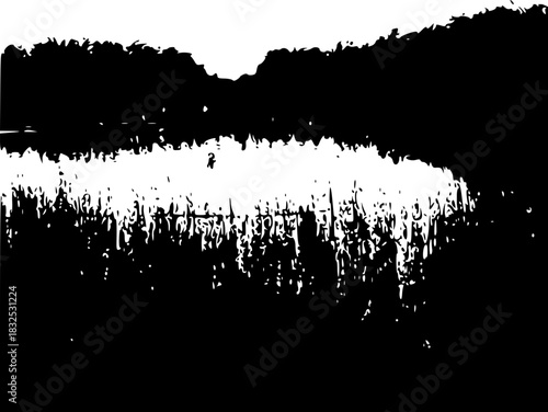abstract grunge background, village forest and pond