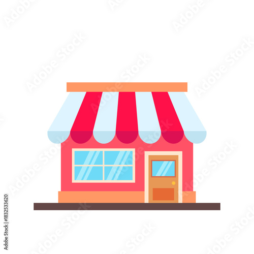 Cute Small Shop Vector Illustration