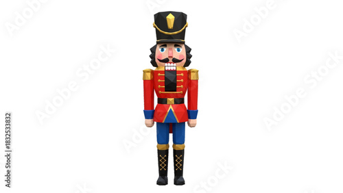 Classic Christmas nutcracker ready to bring holiday cheer and festive spirit to any home during the winter season, a delightful decoration
