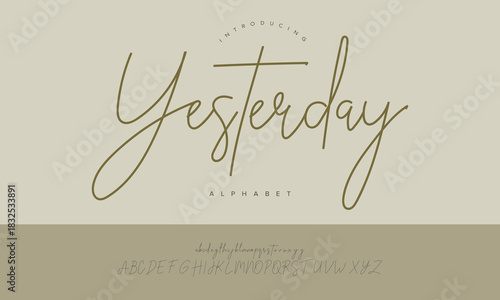 Yesterday Vintage Handwritten Script Font Vector For Retro Logo Design