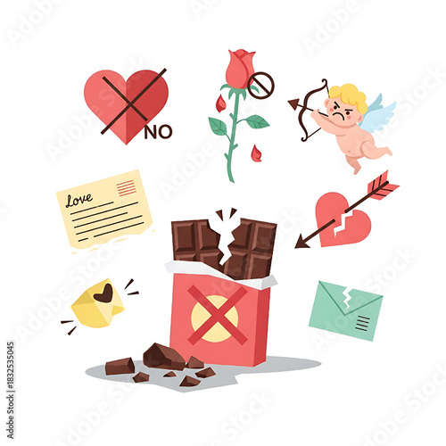 Anti-Valentine's Day: Rejection of Love and Romance Symbols