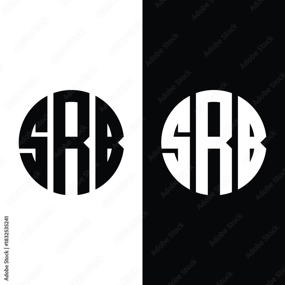 Obraz premium Creative Letter SRB Circle Monogram logo Stock Illustrations, Vectors And Clipart.