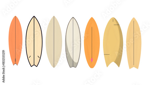 ilustrasi icon surf board set