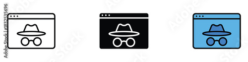Anonymous Browsing icon vector. enhanced privacy and data security symbol. vector illustration.