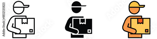 Courier icon vector. fast and convenient delivery symbol. vector illustration.