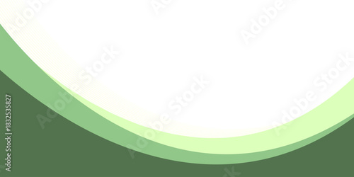 Abstract White and Green wave wide background banner modern arts green and white